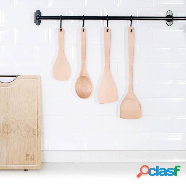 jia Kitchen Beech Scoop - Juego de cuatro piezas para