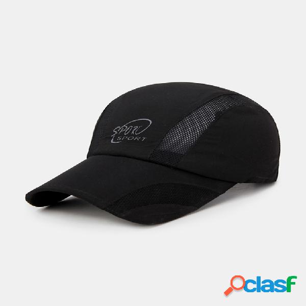 Gorra de béisbol de malla de secado rápido transpirable