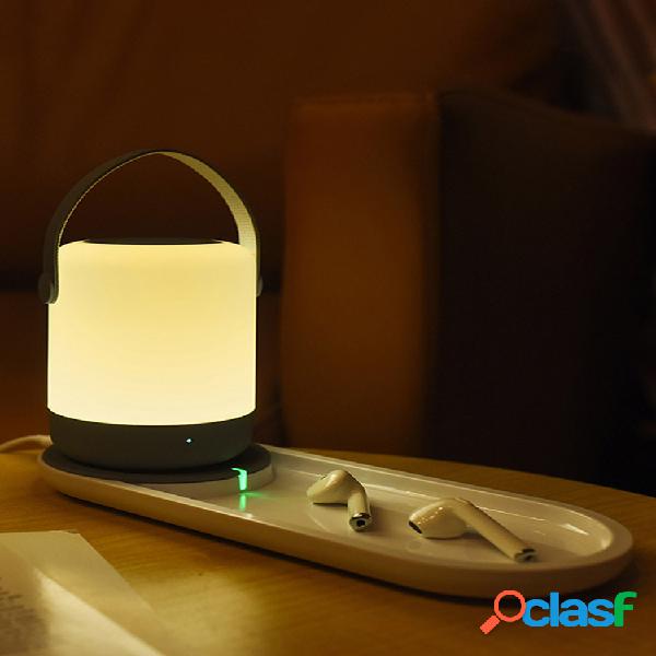 Portátil LED USB Night Light Touch Operation Support 10W QI
