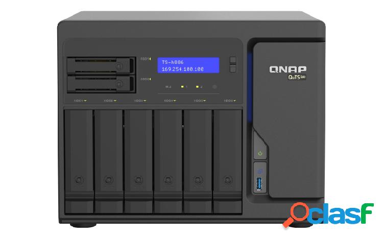 QNAP TS-H886-D1622-16G Almacenamiento NAS de 8 Bahías,