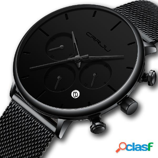 Reloj de cuarzo simple con esfera de color para hombre,