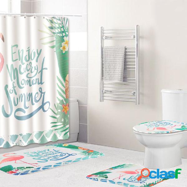 3 PCS Cuarto de baño Juego de alfombras Cubierta de inodoro