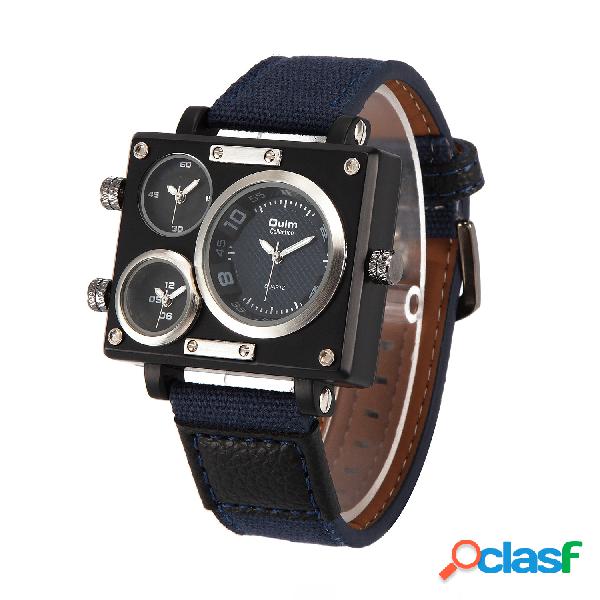 Oulm Punk Correa de tela Múltiples zonas horarias Relojes