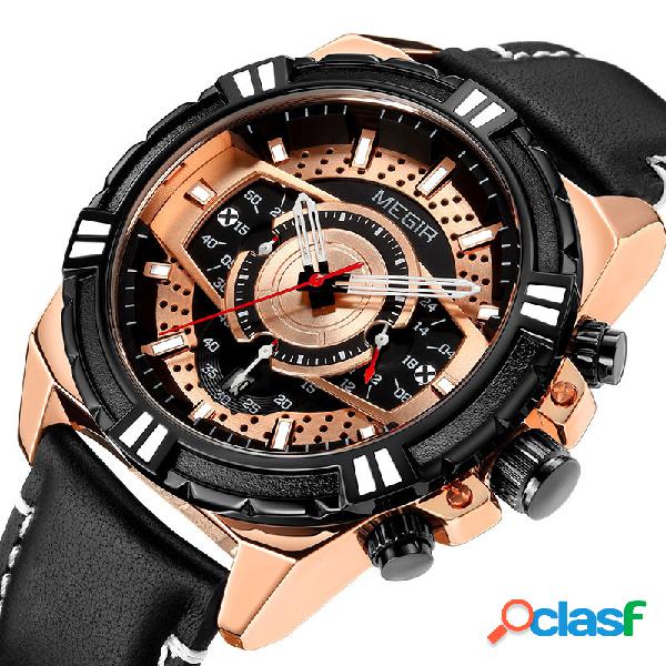 Sports Style Complete Calendar Chronograph Impermeable Reloj