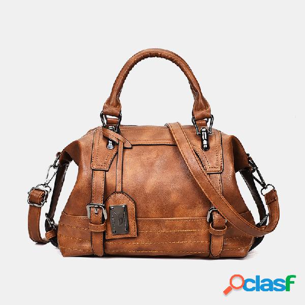Women PU Leather Handbag Crossbody Bag Solid Shoulder Bag