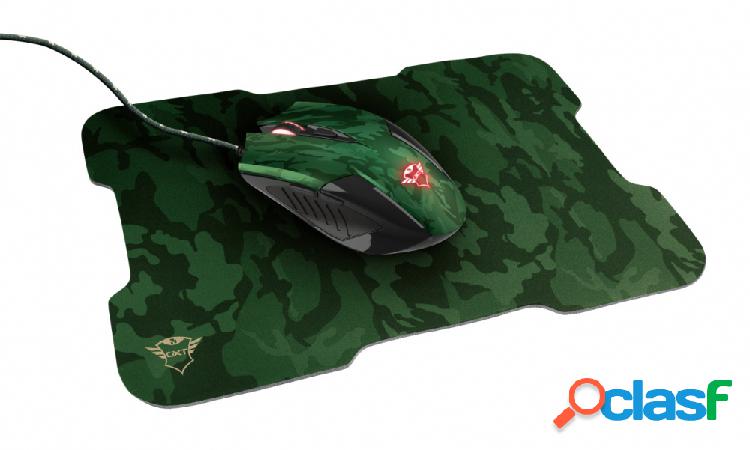 Trust Kit Gamer Mouse y Mouse Pad GXT 781 Rixa, Alámbrico,