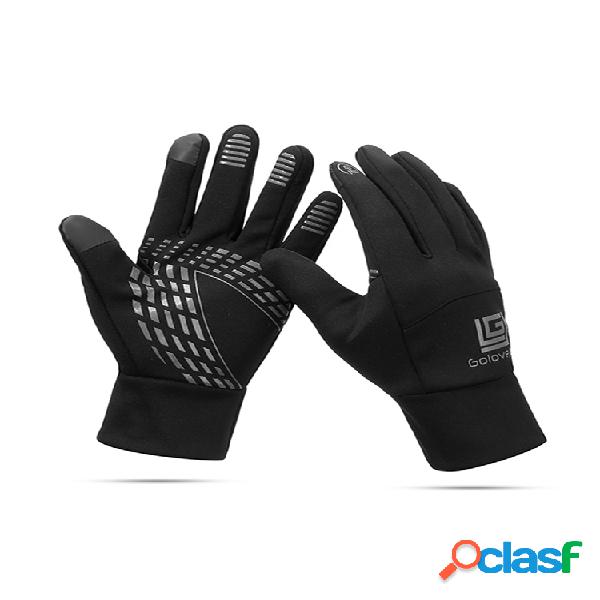 Guantes de ciclismo cálidos impermeables táctiles de