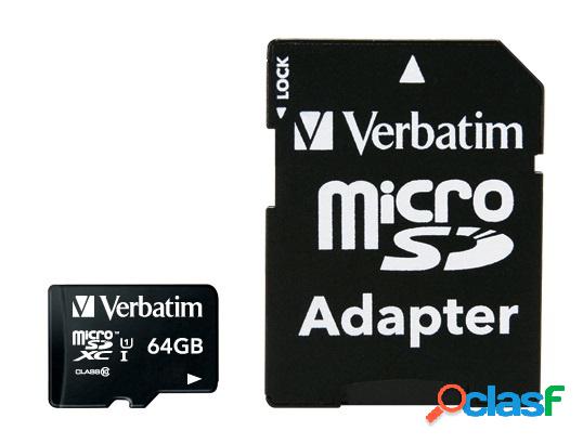 Memoria Flash Verbatim, 64GB microSDHC Clase 10, con