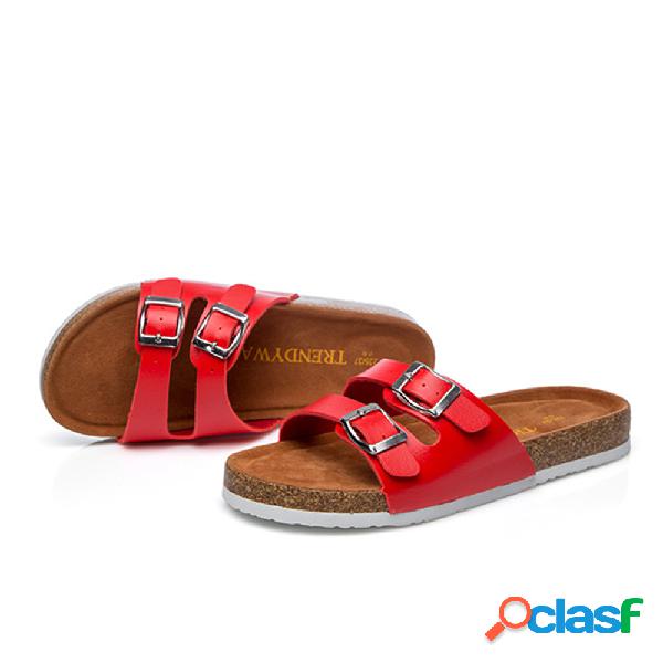 Plus Tamaño Mujer Playa Correa dual casual Soft Plano