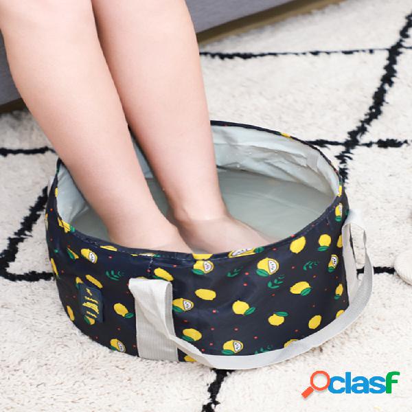 Espuma de viaje con cubo plegable portátil con estampado de