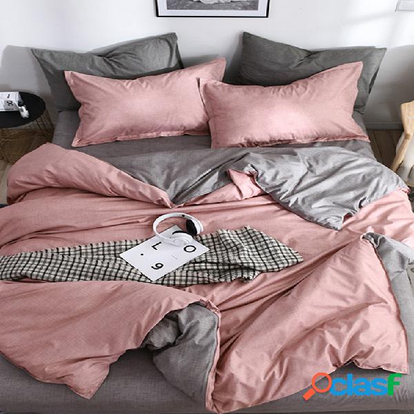 4 piezas INS juegos de cama de celosía minimalista edredón