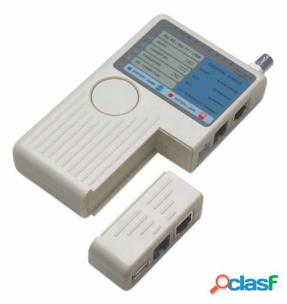 Intellinet Probador de Cables 4 en 1, RJ-11/RJ-45/USB/BNC