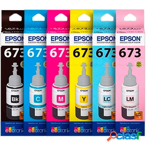 Tanque de Tinta Epson T673, 70ml, 6 Piezas