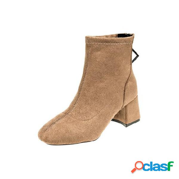 Mujer Gamuza Tacón Alto Botas