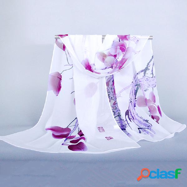 Pañuelo blando estampado de gasa para mujeres