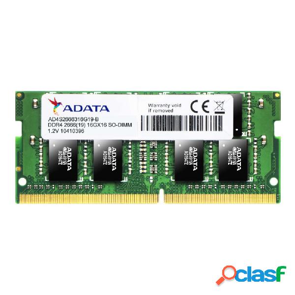 Memoria RAM Adata DDR4, 2666MHz, 4GB, CL19, SO-DIMM