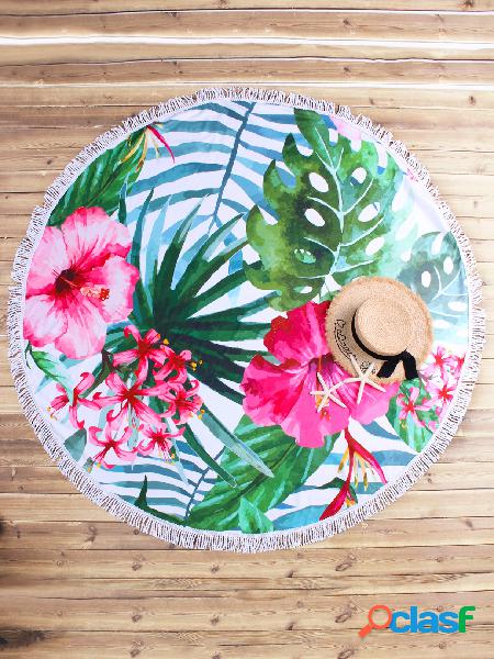 Toalla de playa Circular Tessel Hem con estampado floral -