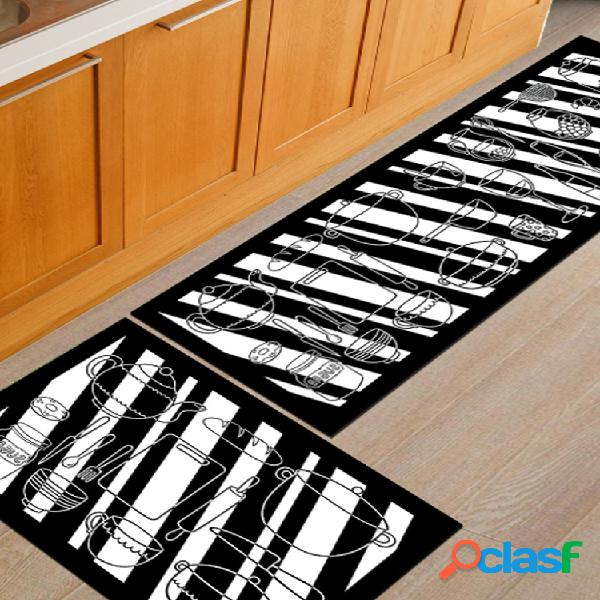 2Pcs / set Alfombrilla para piso de cocina Alfombra