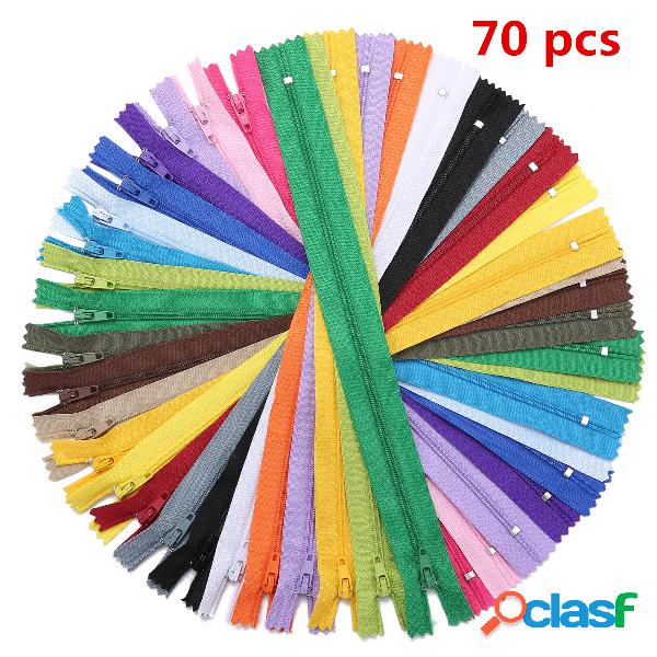 70 piezas 20 colores 30 cm (12 pulgadas) Nylon cremalleras