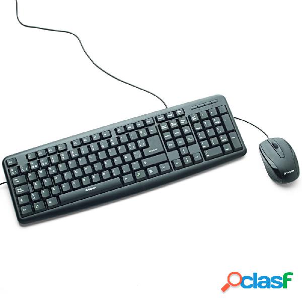 Kit de Teclado y Mouse Verbatim 98111, USB, Negro (Español)