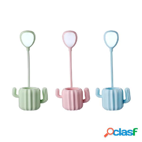 Carga USB Cactus Escritorio Lámpara de mesa Touch LED
