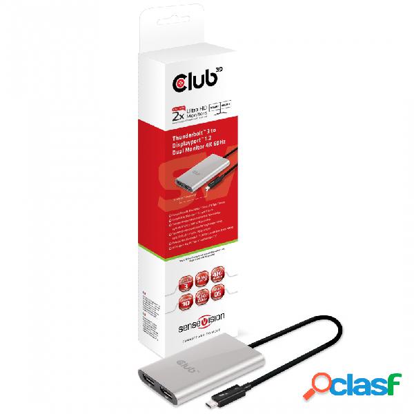 Club 3D Adaptador Thunderbolt Macho - 2x DisplayPort Hembra,