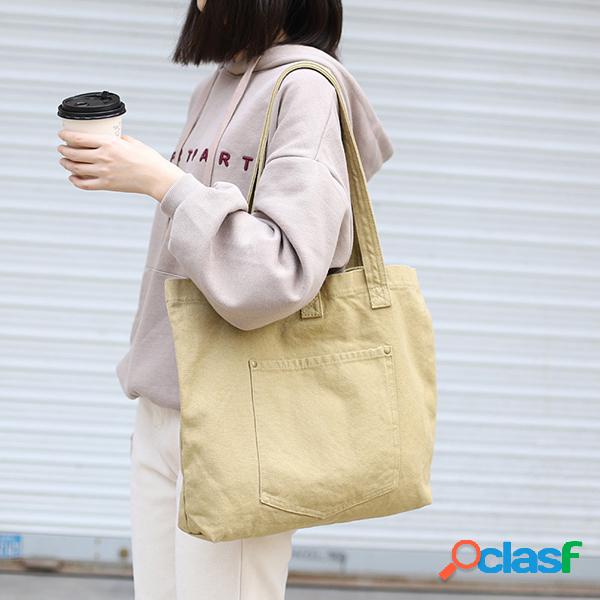Compras de ocio Bolsa Hombro de lona de gran capacidad Bolsa