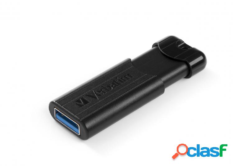 Memoria USB Verbatim PinStripe, 32GB, USB 3.0, Negro