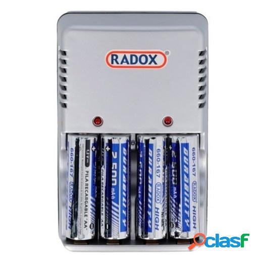 Radox Cargador 660-167 para 4 Pilas AA/AAA - Incluye 4 Pilas
