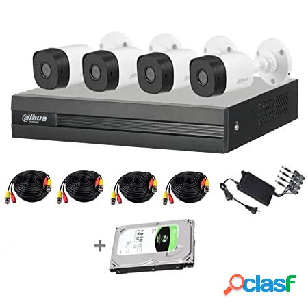 Dahua Kit de Vigilancia XVR1B04KITHDD de 4 Cámaras CCTV
