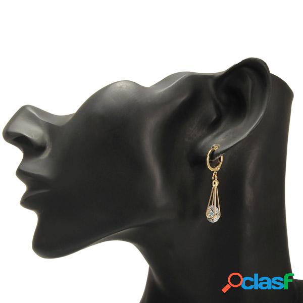 Zircon de cristal chapado en oro de 18 quilates cuelgan los