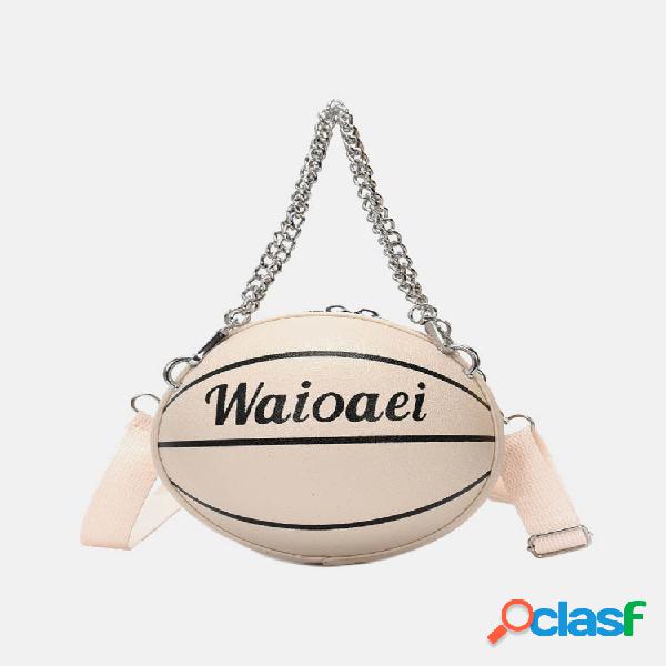 Messenger Bolsa Bolso Tote Mini Hombro PU Bolso redondo de