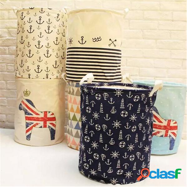 Cesta de lavandería de lino de 45 cm Bolsa Cesta de lavado