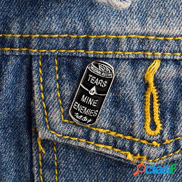 Tears of Mine Enemies Broche gota Oil Pin de latas negras