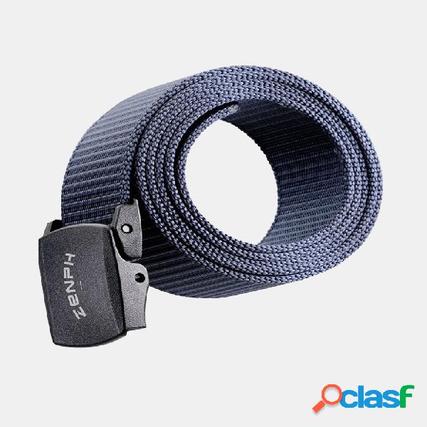 ZENPH 125cm Nylon Cintura Cinturón Hebilla no metálica sin