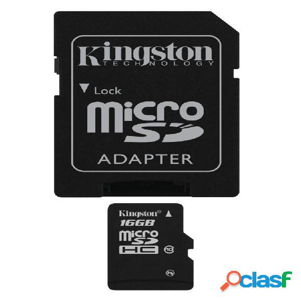 Memoria Flash Kingston, 16GB microSDHC Clase 10, con