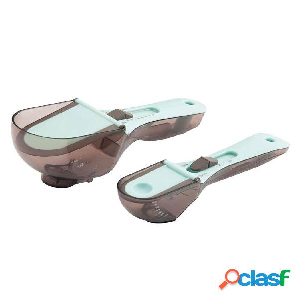 Juego de cucharas medidoras de escala ajustable para hornear