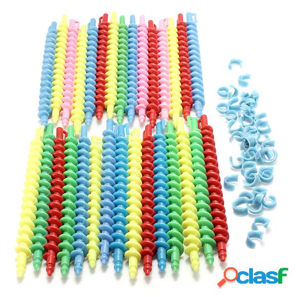 25Pcs de plástico de peluquería de peluquería espiral de