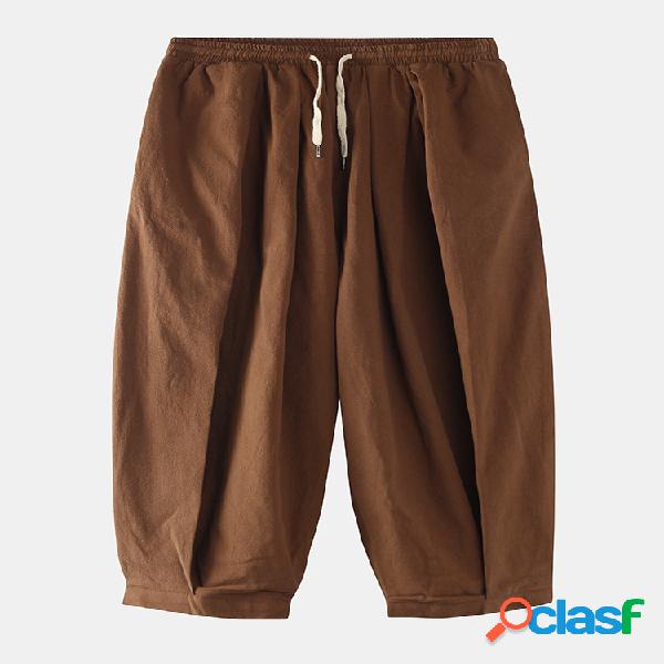 Hombres holgados con cordón holgado Casual Algodón Harem