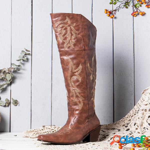 Mujeres de gran tamaño Tribal Patrón Retro Warm Knee High
