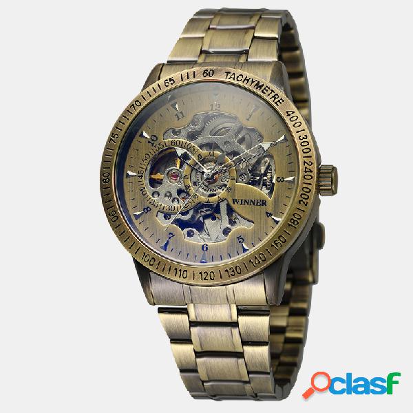 Casual Business Relojes para hombre Correa de bronce de