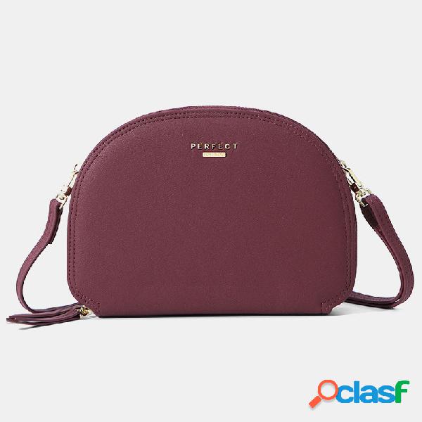 Mujer Cremallera doble 6.5 Inch Teléfono Bolsa Bandolera