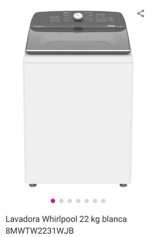 Lavadora automática nueva Whirpool 22 kilos