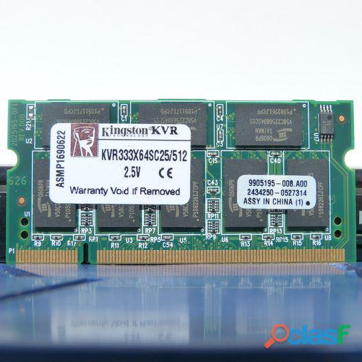 Memoria RAM Kingston, 512 MB, DDR 333 MHz, SODIMM memory