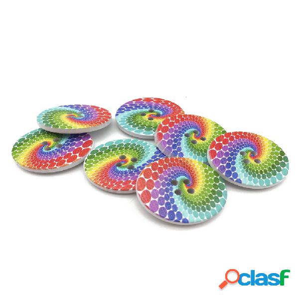 100 piezas 20 mm arcoíris Colorful Botones redondo de