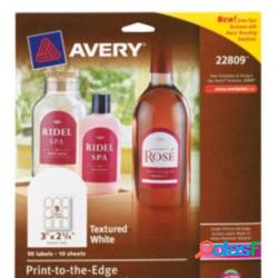 Avery Etiquetas Texturizadas de Forma Arqueada de 3 x 2.25,