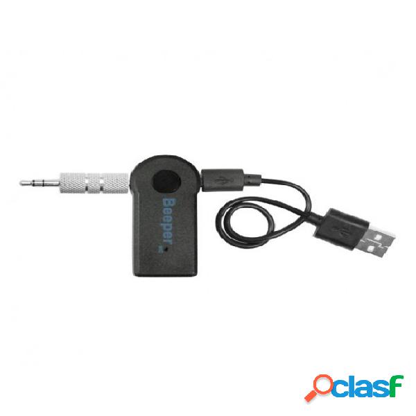 Beeper Adaptador de Audio Bluetooth, 3.5mm/USB, Negro