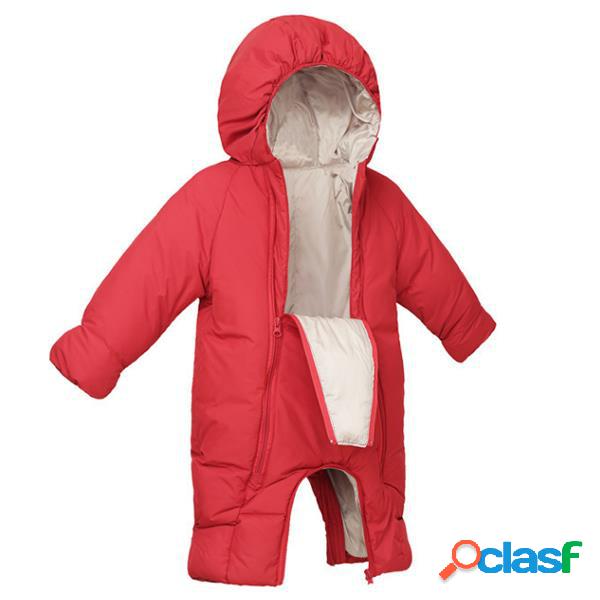 Cremallera mosca gruesa abajo unisex bebé cálido Mono