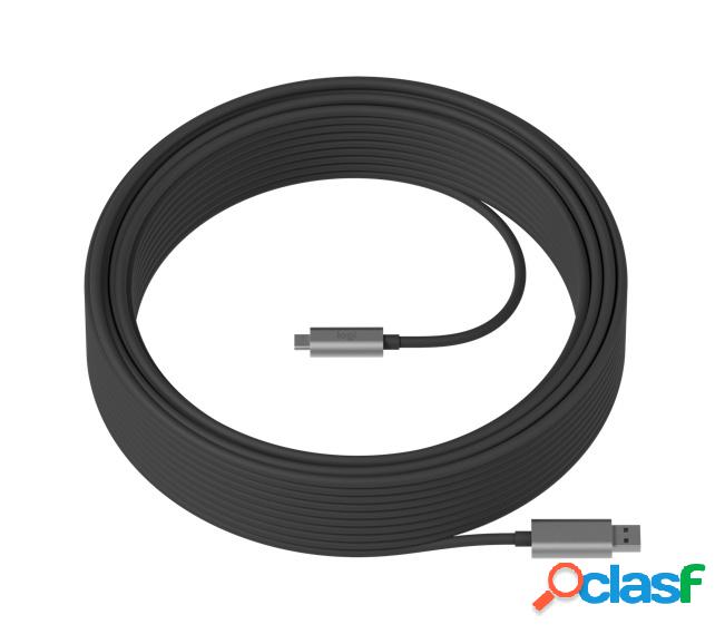 Logitech Cable USB A Macho - USB C Macho, 10 Metros, Negro