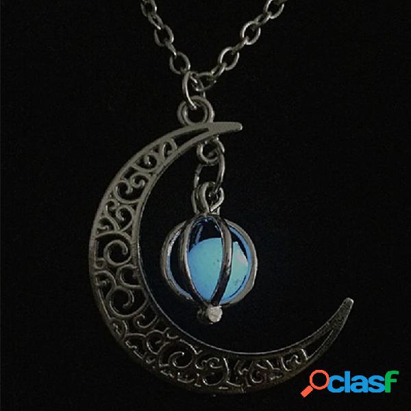 Moda Halloween Luminoso Collar Unisex Luna Calabaza Hueco